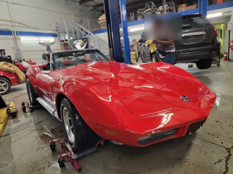 Classic red Corvette convertible