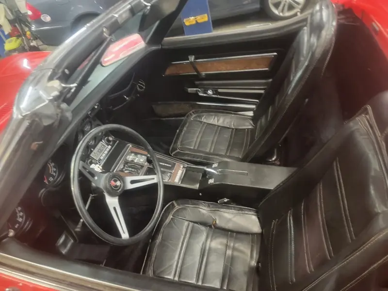 Cleaned interior of a classic Corvette
